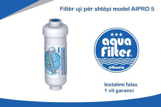 Filtër uji ekonomik për shtëpi, model AIPRO 5 nga Aqua Filter Albania, Filter uji per Shtepi, Filter uji per Vila, Filter uji per Zyra,  Filter uji per Servis makinash, Filter uji per Lokale